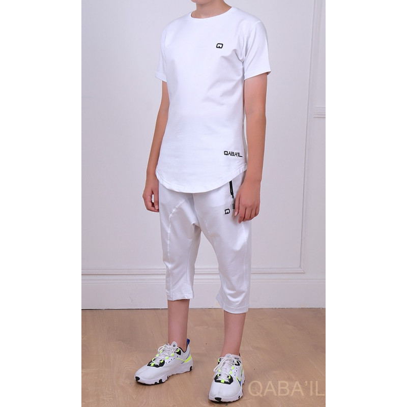 Ensemble Nautik Kid - Blanc - Sarouel + T-Shirt de 3 à 16 ans - Qaba'il