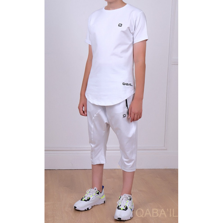 Ensemble Nautik Kid - Blanc - Sarouel + T-Shirt de 3 à 16 ans - Qaba'il