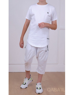 Ensemble Nautik Kid - Blanc - Sarouel + T-Shirt de 3 à 16 ans - Qaba'il