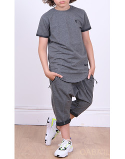 Ensemble Nautik Kid - Anthracite - Sarouel + T-Shirt de 3 à 16 ans - Qaba'il