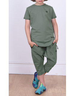 Ensemble Nautik Kid - Vert Kaki - Sarouel + T-Shirt de 3 à 16 ans - Qaba'il
