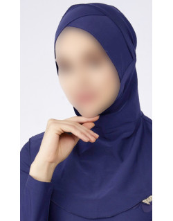 Hijab Multisport - Bonnet Croisé Intégré - Bleu - Plage et Sport