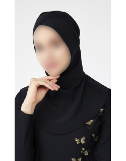 Hijab Multisport - Bonnet Croisé Intégré - Noir - Plage et Sport