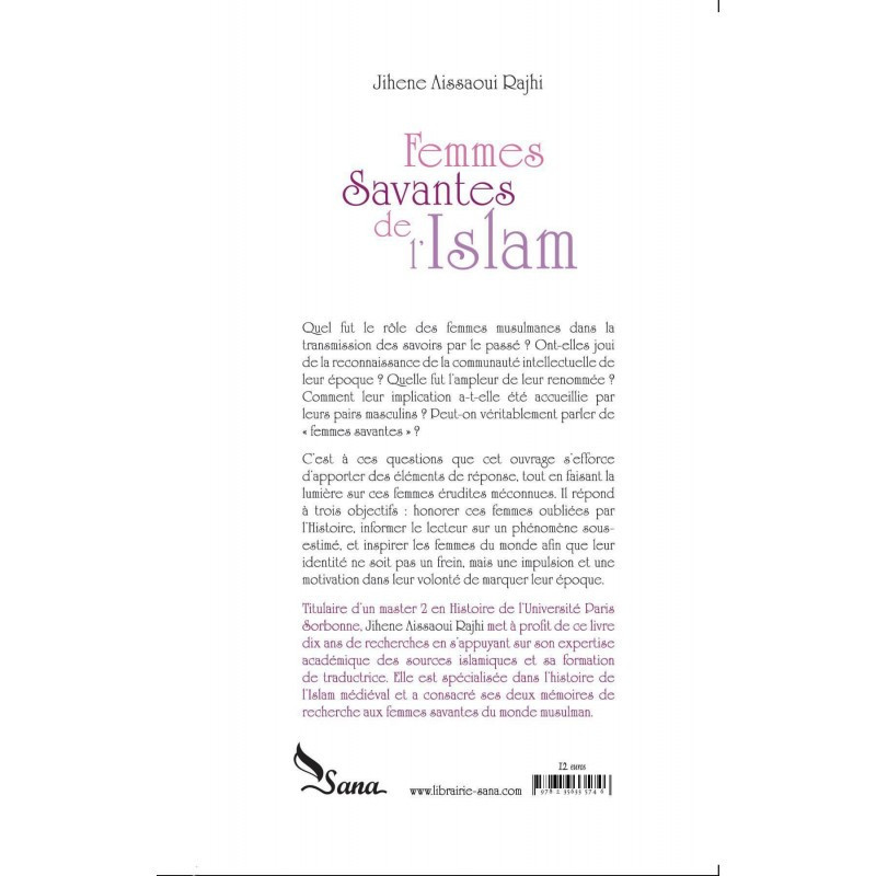 Femmes Savantes de l'Islam, de Jihene Aissaoui Rajhi - Edition Sana