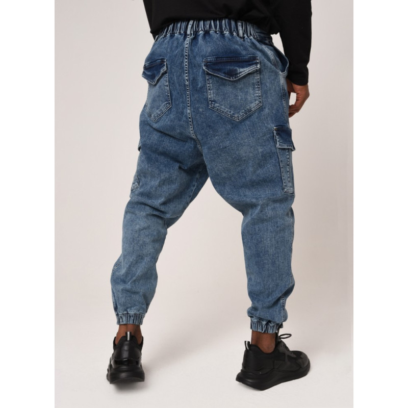 Sarouel Jean Cargo Bleu Neige Foncé N3 - Na3im - NIII : Para Jean - New 2021