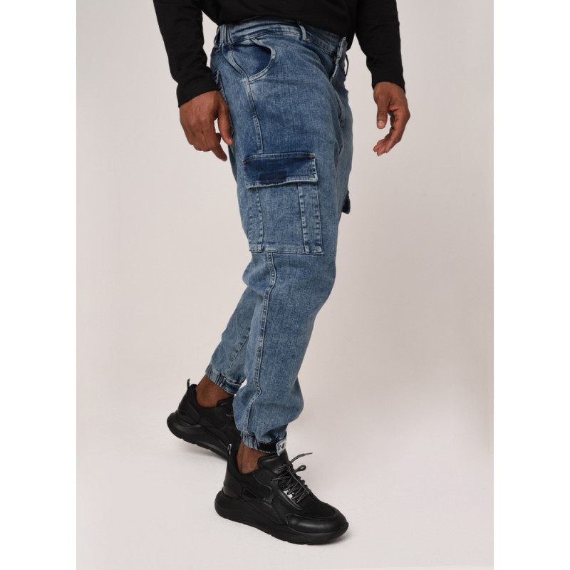 Sarouel Jean Cargo Bleu Neige Foncé N3 - Na3im - NIII : Para Jean - New 2021