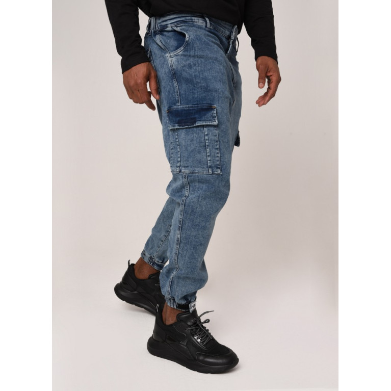 Sarouel Jean Cargo Bleu Neige Foncé N3 - Na3im - NIII : Para Jean - New 2021