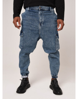 Sarouel Jean Cargo Bleu Neige Foncé N3 - Na3im - NIII : Para Jean - New 2021