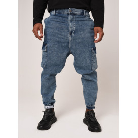 Sarouel Jean Cargo Bleu Neige Foncé N3 - Na3im - NIII : Para Jean - New 2021