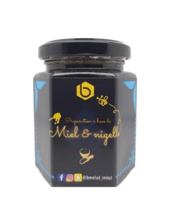 Miel et Bissap - Miel d'Ete, Hibiscus, Gingembre et Menthe - Miel 100% Naturel de France - 240 gr - Beelal