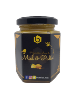 Miel et Pollen et Citron de Sicil - Miel 100% Naturel de France - 240 gr - Beelal