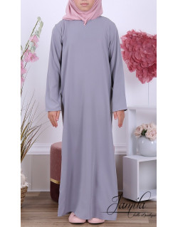 Abaya Fille Microfibre Enfant - Gris - Jamila