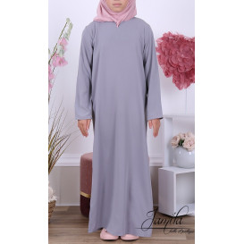 Abaya Fille Microfibre Enfant - Gris - Jamila