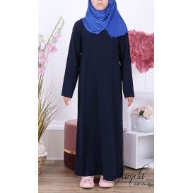 Abaya Fille Microfibre Enfant - Bleu Nuit - Jamila