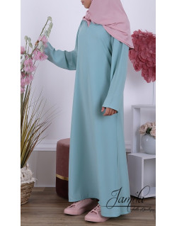 Abaya Fille Microfibre Enfant - Vert Eau - Jamila