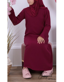 Abaya Fille Microfibre Enfant - Bordeaux - Jamila