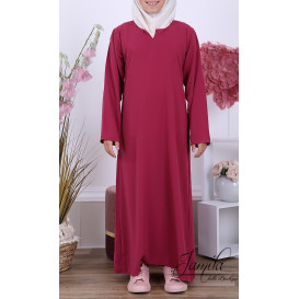 Abaya Fille Microfibre Enfant - Framboise - Jamila