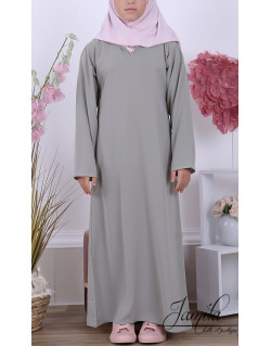 Abaya Fille Microfibre Enfant - Kaki Clair - Jamila
