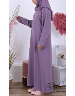 Abaya Fille Microfibre Enfant - Lilas - Jamila