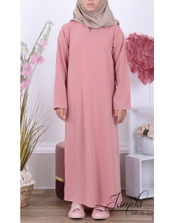Abaya Fille Microfibre Enfant - Vieux Rose - Jamila