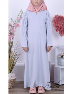 Abaya Fille Microfibre Enfant - Bleu Grisé - Jamila
