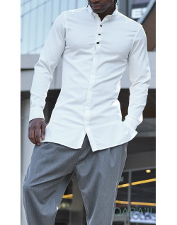 Chemise Longue Gaufrée - Blanc - Qaba'il