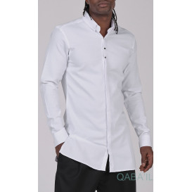 Chemise Ultra Légere Col officier - Blanc - Qaba'il