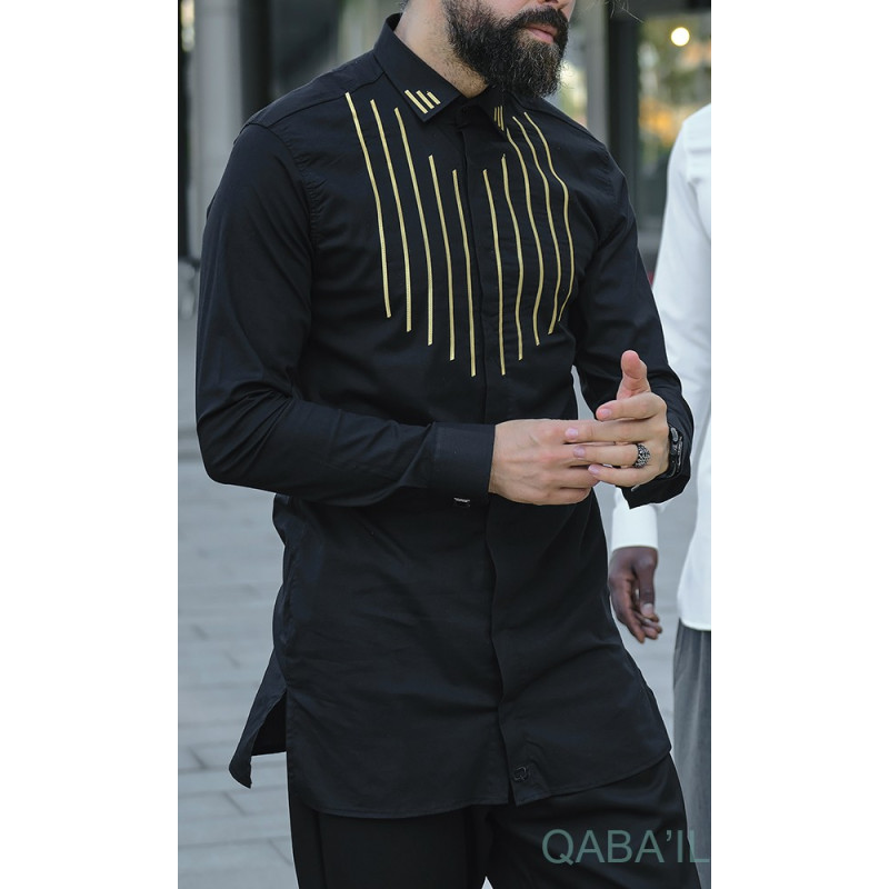 Chemise Longue Fall - Noir - Qaba'il