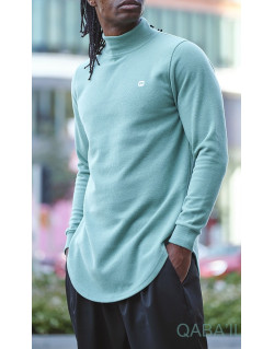 Pull Col Montant Qaba'il : Vert Amande