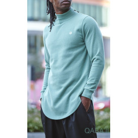 Pull Col Montant Qaba'il : Vert Amande