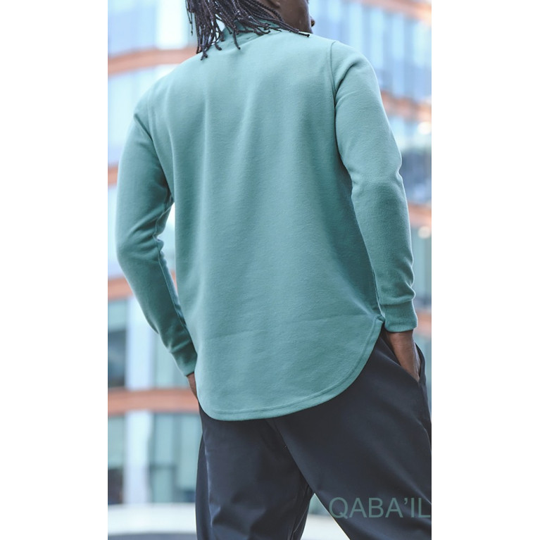Pull Col Montant Qaba'il : Vert Amande