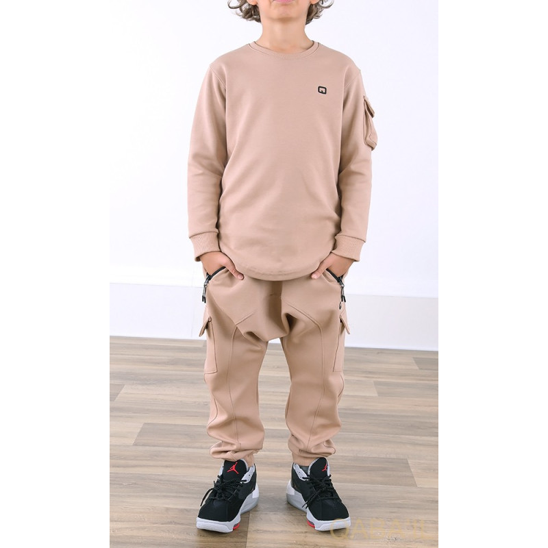 Ensemble Sniper Kid & Teen - Beige - Sarouel + Haut de 3 à 16 ans - Qaba'il