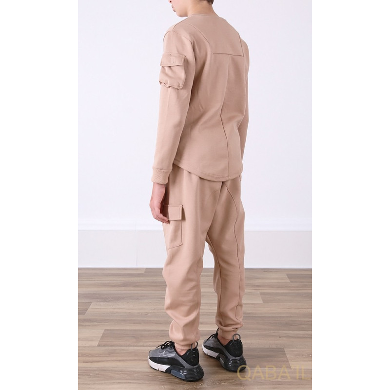 Ensemble Sniper Kid & Teen - Beige - Sarouel + Haut de 3 à 16 ans - Qaba'il