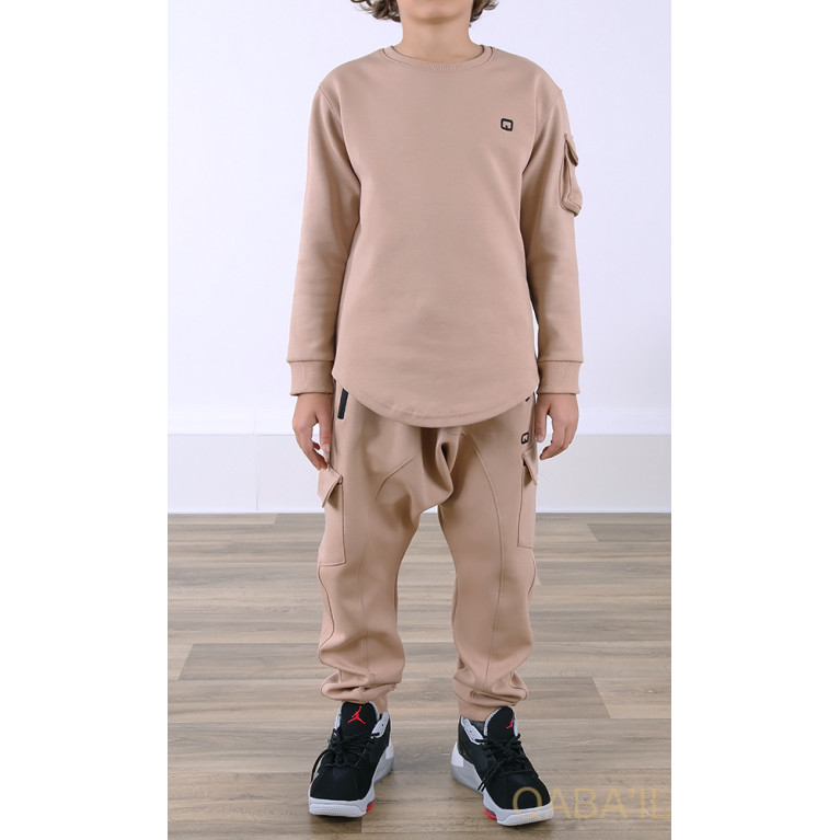 Ensemble Sniper Kid & Teen - Beige - Sarouel + Haut de 3 à 16 ans - Qaba'il