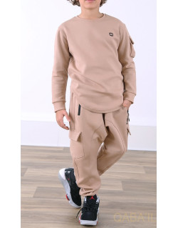 Ensemble Sniper Kid & Teen - Beige - Sarouel + Haut de 3 à 16 ans - Qaba'il