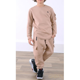Ensemble Sniper Kid & Teen - Beige - Sarouel + Haut de 3 à 16 ans - Qaba'il