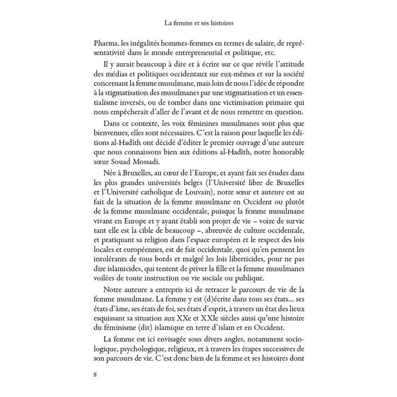 La Femme et ses Histoires à la Recherche du Bonheur aux Sources de la Foi - Souad Mossadi - Edition Al Hadith