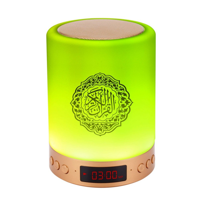 Veilleuse Coranique MP3 - Affichage Digital, Horloge Azan, Lecteur Coran, Bluetooth et Télécommande - Equantu - MQ-522A