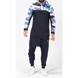 Survêtement Bleu Nuit - Sarouel + Sweat Capuche - Qaba'il : Army NG