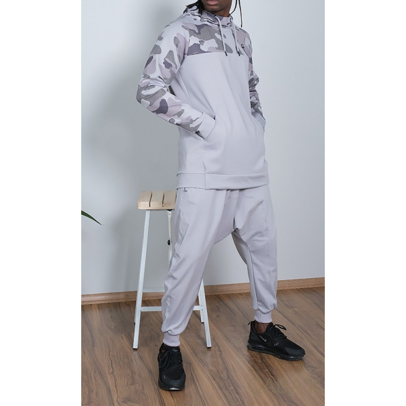 Survêtement Gris - Sarouel + Sweat Capuche - Qaba'il : Army NG