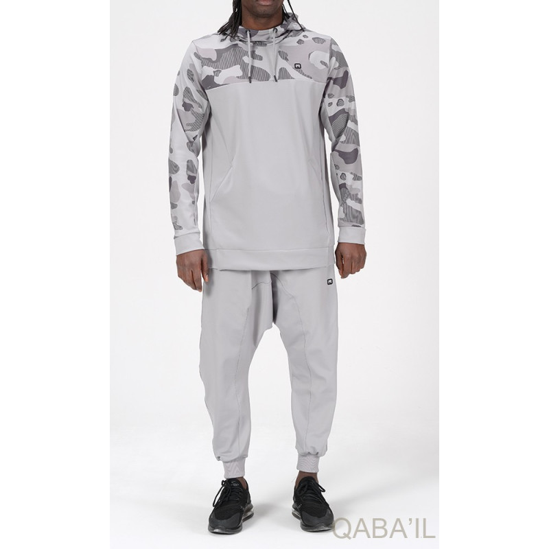 Survêtement Gris - Sarouel + Sweat Capuche - Qaba'il : Army NG