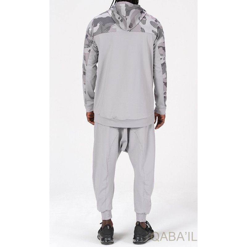 Survêtement Gris - Sarouel + Sweat Capuche - Qaba'il : Army NG