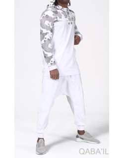 Survêtement Blanc - Sarouel + Sweat Capuche - Qaba'il : Army NG