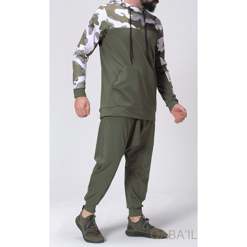 Survêtement Kaki - Sarouel + Sweat Capuche - Qaba'il : Army NG