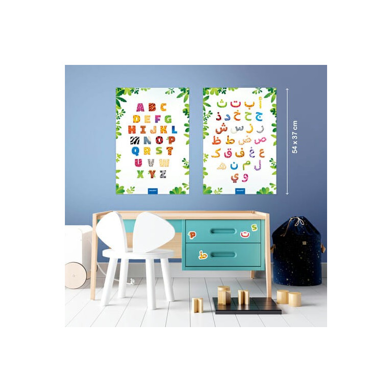 Mes Alphabets Arabe et Français - 2 Grands Posters + 2 Planches de Stickers - Educatfal