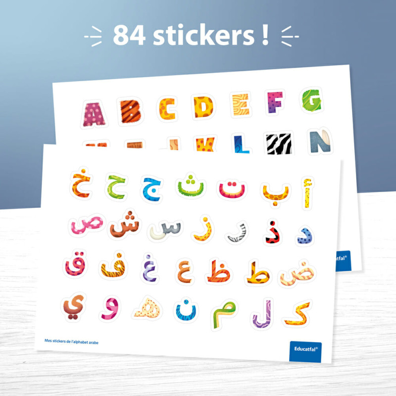 Mes Alphabets Arabe et Français - 2 Grands Posters + 2 Planches de Stickers - Educatfal