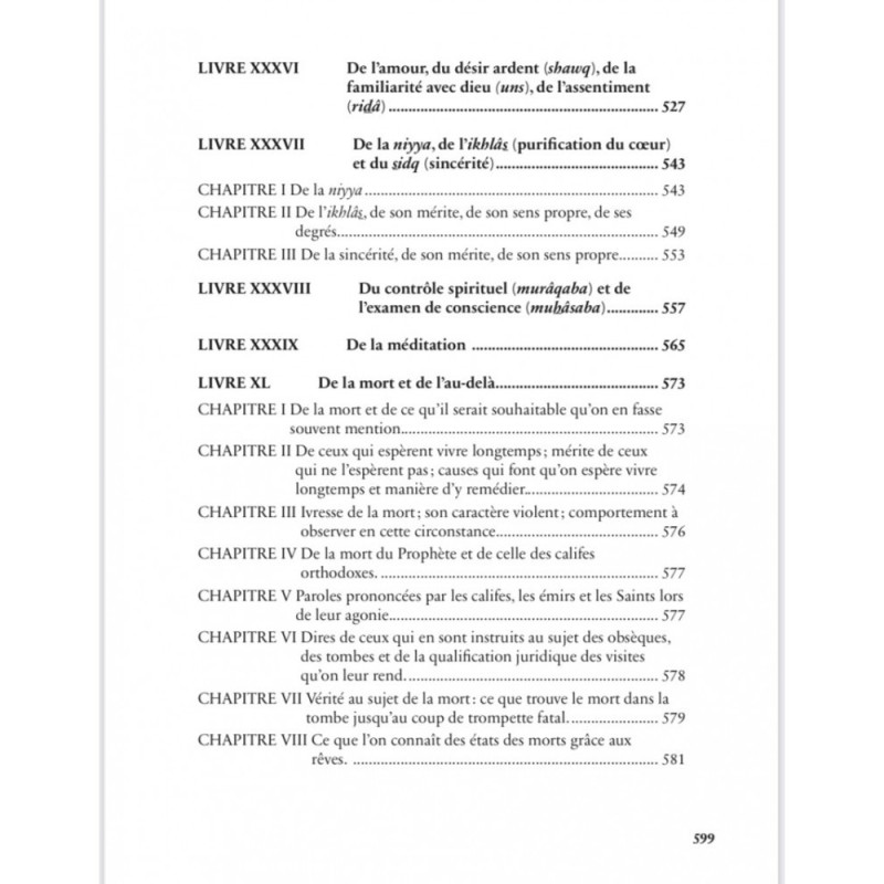 Vivification des Sciences de la Foi - Abrégé de Ihya 'ulum Al din- Edition Héritage