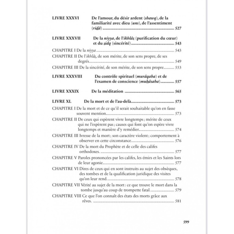 Vivification des Sciences de la Foi - Abrégé de Ihya 'ulum Al din- Edition Héritage