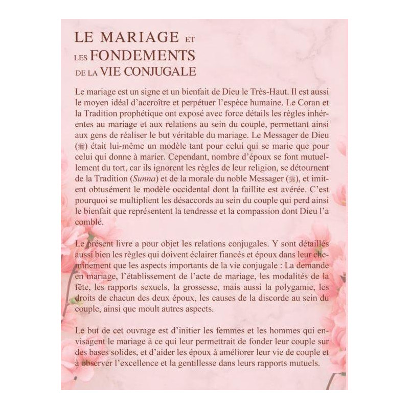 Le Mariage et les Fondements de la Vie Conjugale - Muhammad Ahmad Kanan - Edition Maison Ennour