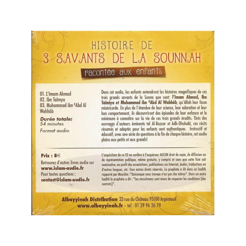 CD Histoire de 3 Savants de la Sunna - Edition Islam Audio